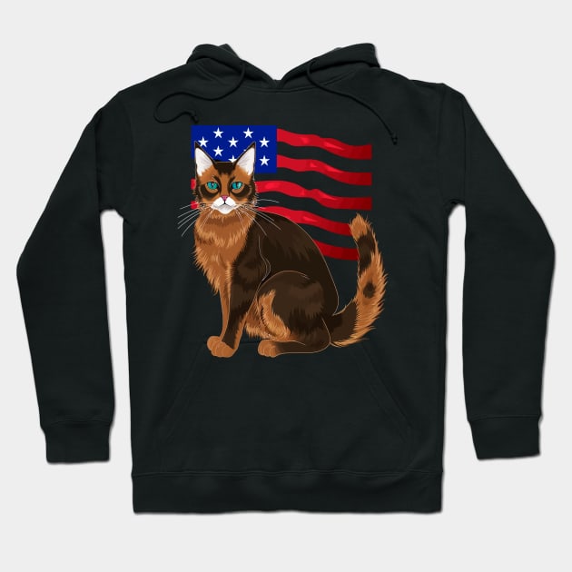 Patriotic Somali Cat Hoodie by JH Mart